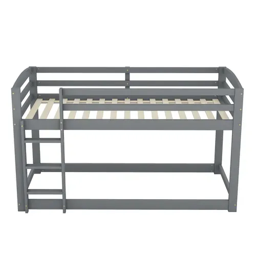 Lit Superposé 90x200 Cm Pour Enfants - Facile à Monter, Gris