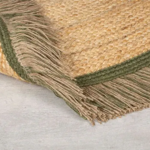 Tapis Rond Kana En Jute - Vert - 180x180 Cm