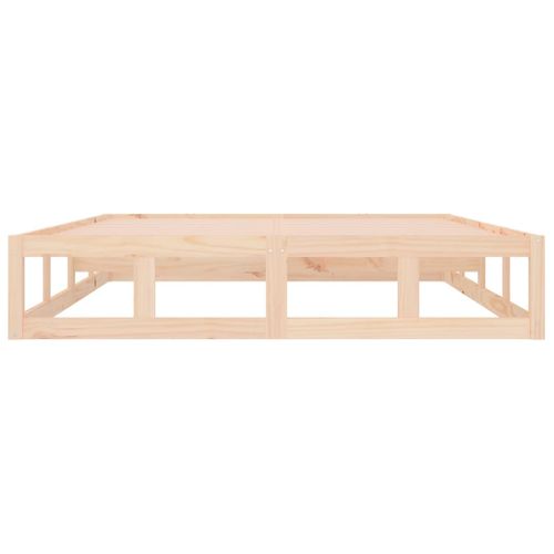 Lit Double Lit Adulte Cadre De Lit - 140x190 Cm Bois Massif