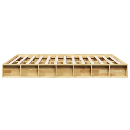 Lit Double Lit Adulte Cadre De Lit - 140x200 Cm Bois Massif De Chêne