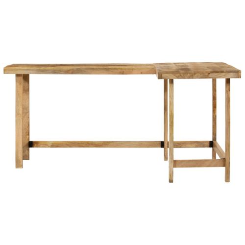 Bureau D'angle - Bureau D'ordinateur - Bureau D'étude 165x110x75 Cm Bois Massif De Manguier