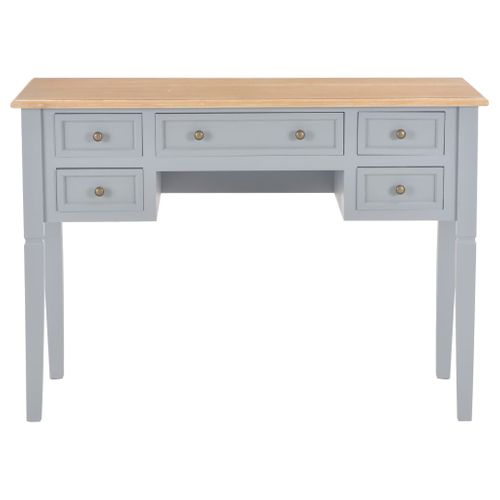 Bureau D'ordinateur - Bureau Droit - Bureau D'étude Gris 109,5 X 45 X 77,5 Cm Bois