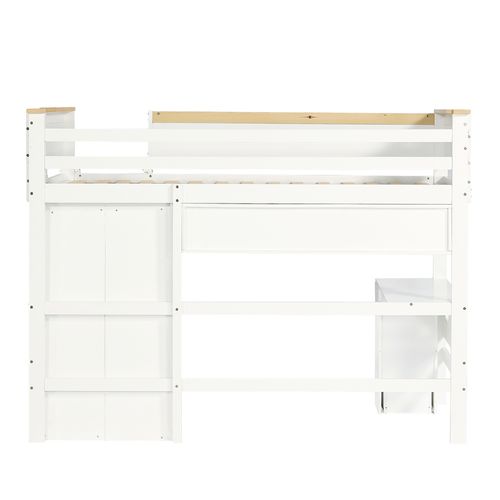 Lit Mezzanine Enfant Alia En Bois - 90x190 Cm, Hauteur Couchage 80 Cm, Blanc/gris, échelle Incluse - 8