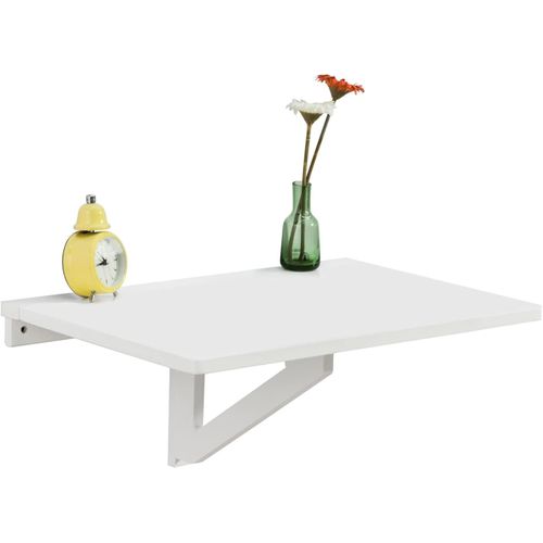 Table Murale Rabattable En Bois, Table De Cuisine, Table Enfant, L60×p40 Cm -blanc, Fwt03-w