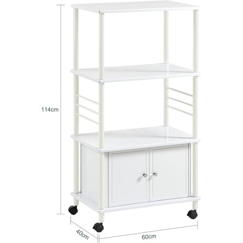 Meuble Rangement Cuisine Roulant En Bois, Chariot De Cuisine De Service Micro-ondes, Frg12-w