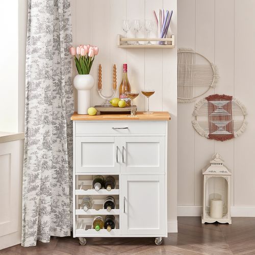 Desserte Chariot De Cuisine De Service Roulant, Meuble Armoire De Rangement Cusine,  Fkw45-wn