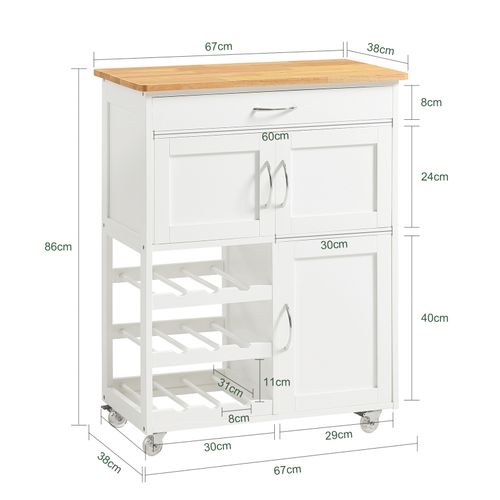 Desserte Chariot De Cuisine De Service Roulant, Meuble Armoire De Rangement Cusine,  Fkw45-wn