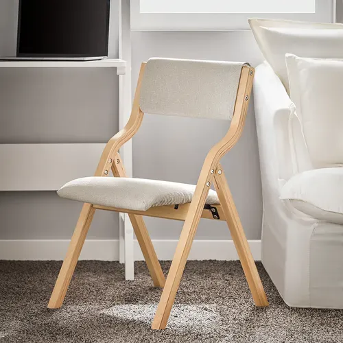 Chaise Pliante En Bois Avec Assise Rembourrée, Chaise Pliable Pour Cuisine, Bureau, Fst40-hg