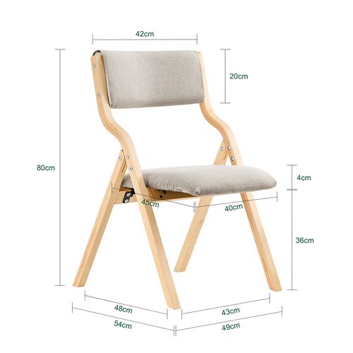 Chaise Pliante En Bois Avec Assise Rembourrée, Chaise Pliable Pour Cuisine, Bureau, Fst40-hg
