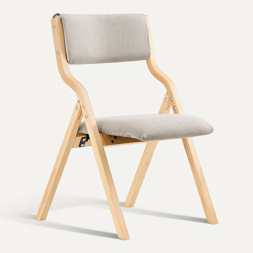 Chaise Pliante En Bois Avec Assise Rembourrée, Chaise Pliable Pour Cuisine, Bureau, Fst40-hg