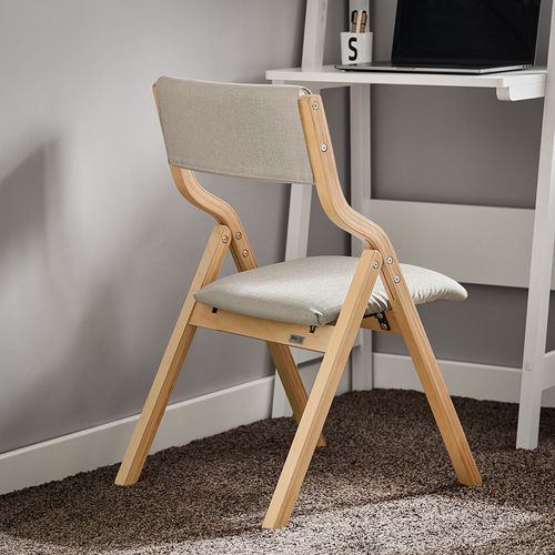 Chaise Pliante En Bois Avec Assise Rembourrée, Chaise Pliable Pour Cuisine, Bureau, Fst40-hg