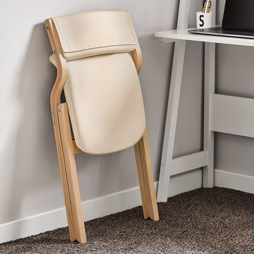 Chaise Pliante En Bois Avec Assise Rembourrée, Chaise Pliable Pour Cuisine, Bureau, Fst40-w