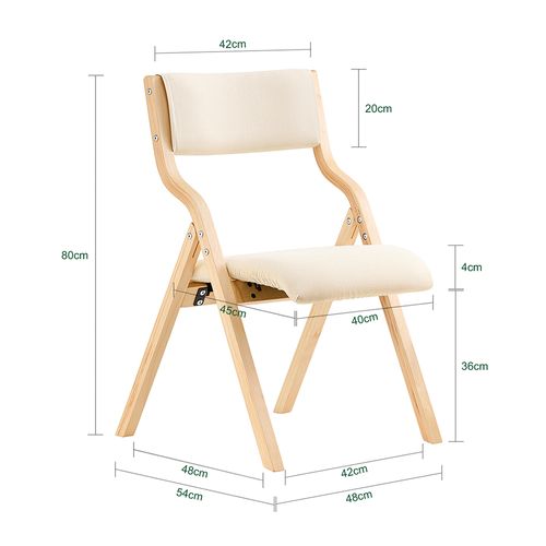 Chaise Pliante En Bois Avec Assise Rembourrée, Chaise Pliable Pour Cuisine, Bureau, Fst40-w