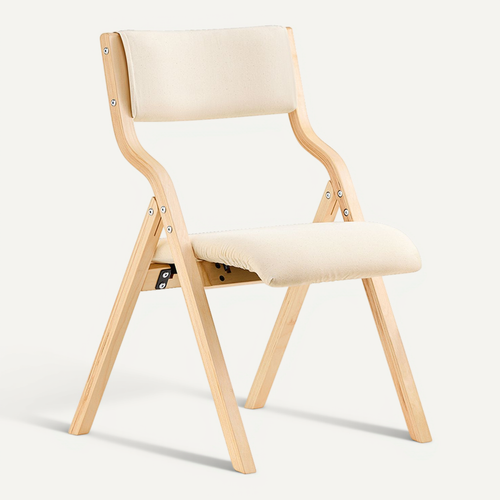 Chaise Pliante En Bois Avec Assise Rembourrée, Chaise Pliable Pour Cuisine, Bureau, Fst40-w