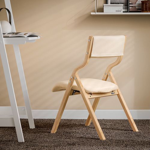Chaise Pliante En Bois Avec Assise Rembourrée, Chaise Pliable Pour Cuisine, Bureau, Fst40-w