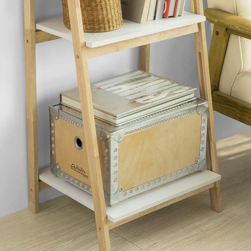 Bibliothèque Étagère Pliable Style Échelle Avec 4 Niveaux De Rangement, Frg162-n
