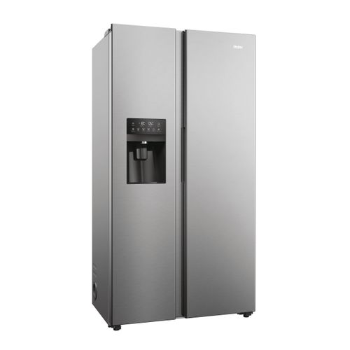 Réfrigérateur américain HAIER HSR3918EIMP 515L Platinium vue 3/4
