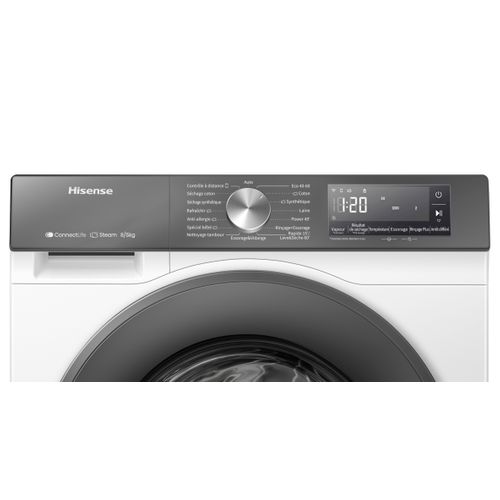 Lave-linge hublot séchant HISENSE WD3S8043BW7 8/5kg Titanium vue détaillée