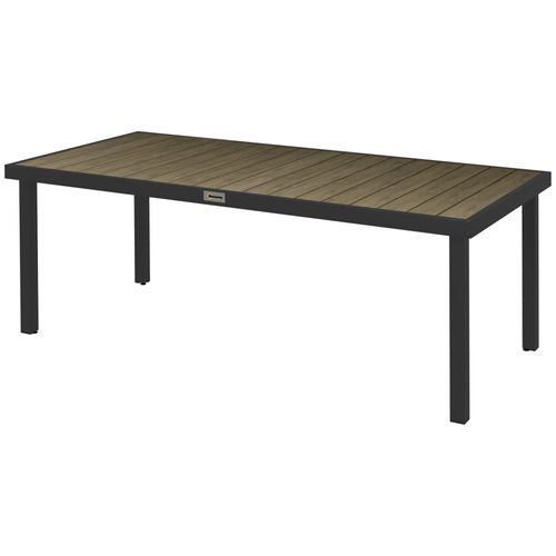 Table De Jardin Rectangulaire, Table à Manger Extérieure Aluminium Marron 190x90x74cm
