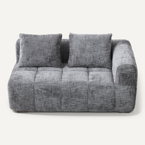 Méridienne 2 Places En Chenille - Avec Poche De Rangement Latérale - Gris