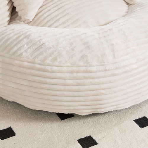 Fauteuil Poire Velours Côtelé Grand Modèle Ultra Moelleux 3 Coussins Inclus Soufflé