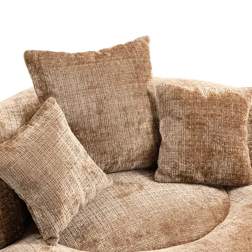 Fauteuil Pouf Kaki Grand Modèle à Haut Dossier, Ultra Moelleux, 3 Coussins Inclus
