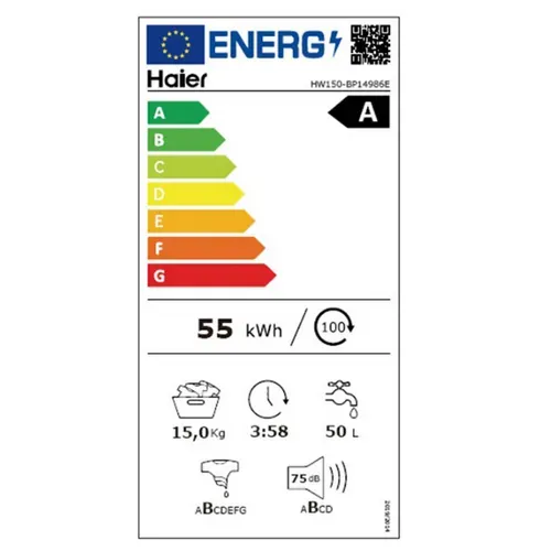 Lave linge hublot HAIER HW150-BP14986E 15 kg Blanc