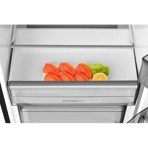 Réfrigérateur 1 porte HISENSE RL3K370SAID 372L Inox vue de profil