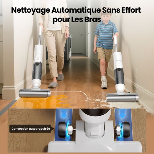 FO10 ULTRA Aspirateur Balai Laveur sans Fil Sec/Humide, Aspiration/Lavage 3 en 1, Autonomie 60min