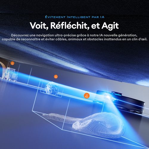 Aspirateur Robot TP20 pro - Robot Aspirateur Laveur 2025 - Navigation Lidar - noir - 8000pa/200min