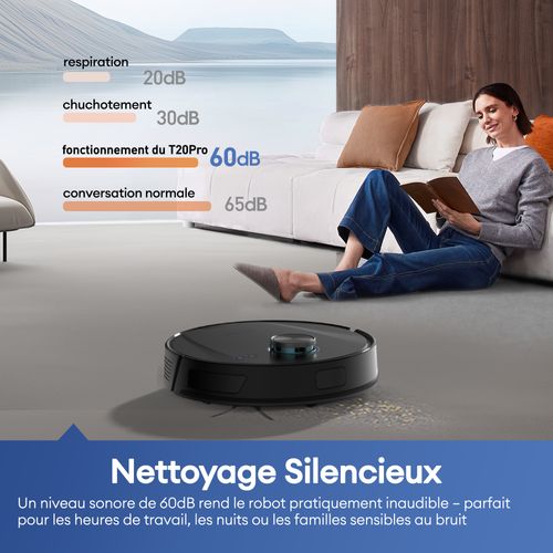 Aspirateur Robot Laveur, ultenic TL20 PRO 8000Pa/200min,Navigation LDS, Station Auto-Vidage