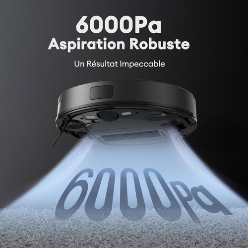 DL10 Robot Aspirateur Laveur – 6000 Pa, Navigation LiDAR, 200Min, Spécial Poils & Moquettes