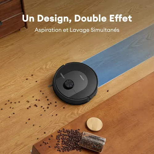 DL10 Robot Aspirateur Laveur – 6000 Pa, Navigation LiDAR, 200Min, Spécial Poils & Moquettes