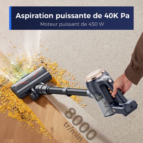 P11 Lite - Aspirateur Balai Sans Fil - Anti-enchevêtrement - Tige Télescopique Réglable - 40Kpa