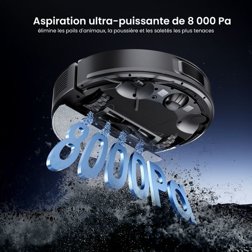 Q10 Aspirateur Robot Laveur 3 en 1, Proscenic, 8000pa, Navigation Lidar 360°, 200 Min d'autonomie