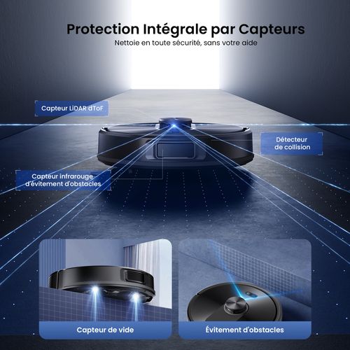 Q10 Aspirateur Robot Laveur 3 en 1, Proscenic, 8000pa, Navigation Lidar 360°, 200 Min d'autonomie