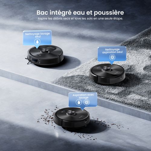 Q10 Aspirateur Robot Laveur 3 en 1, Proscenic, 8000pa, Navigation Lidar 360°, 200 Min d'autonomie