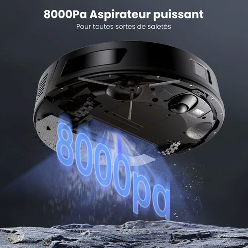 Q8 Max Plus - Aspirateur Robot Laveur 3 en 1 - Station Auto-vidage - 200 Min - Navigation Lidar