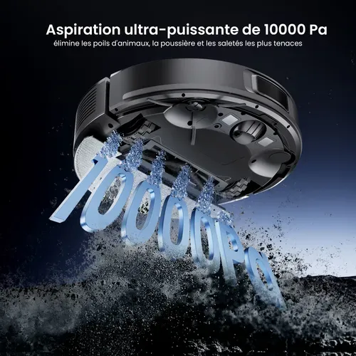 Aspirateur Robot Laveur 10000pa QO10, Robot Aspirateur 3 en 1, 200 Min D'autonomie