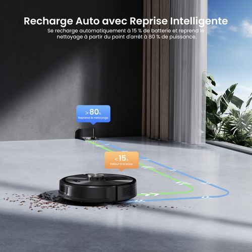 Aspirateur Robot Laveur 10000pa QO10, Robot Aspirateur 3 en 1, 200 Min D'autonomie