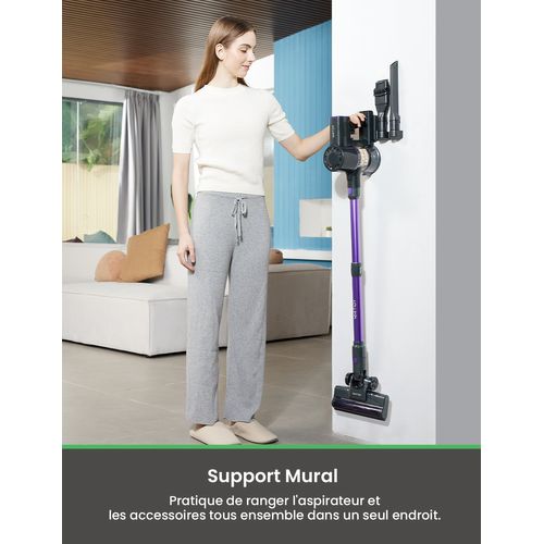 V8 pro Aspirateur Balai Sans Fil ,30kpa Aspirateur Sans Fil Puissant,45 Min Durée, avec Écran