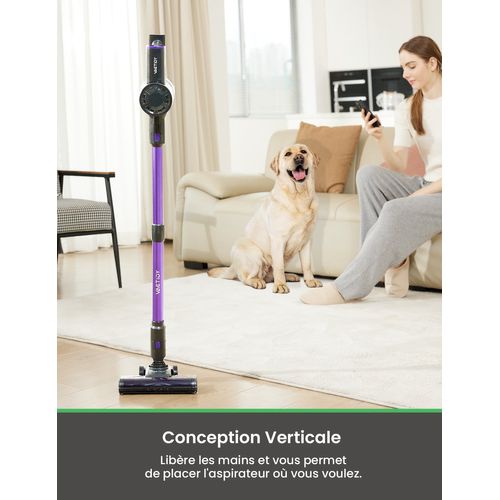 V8 pro Aspirateur Balai Sans Fil ,30kpa Aspirateur Sans Fil Puissant,45 Min Durée, avec Écran