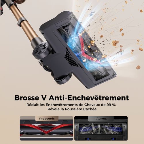Aspirateur Balai Sans Fil P11 Ultra, 50kpa, Léger, Tube Télescopique, Autonomie 50 Min
