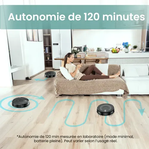 Cleanova W6plus-5000pa Aspirateur Robot-120min Autonomie-alexa/app/ifttt-ultra Mince Silencieux