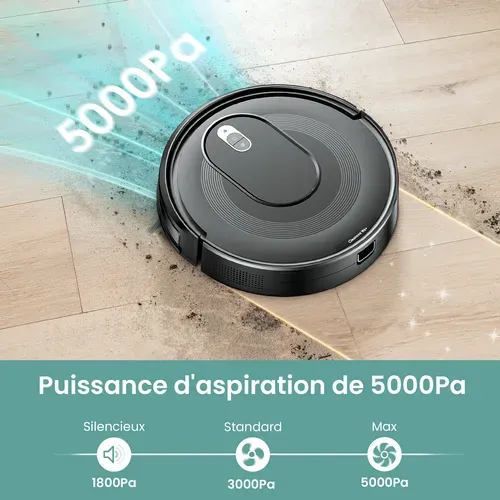 Cleanova W6plus-5000pa Aspirateur Robot-120min Autonomie-alexa/app/ifttt-ultra Mince Silencieux