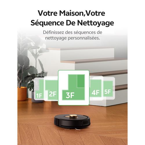 Cleanova W9-aspirateur Robot Laveur-5000pa-180min-67db-navigation Lds-apple Watch/alexa/app/ifttt