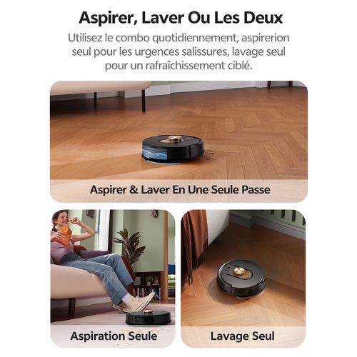 Cleanova W9-aspirateur Robot Laveur-5000pa-180min-67db-navigation Lds-apple Watch/alexa/app/ifttt