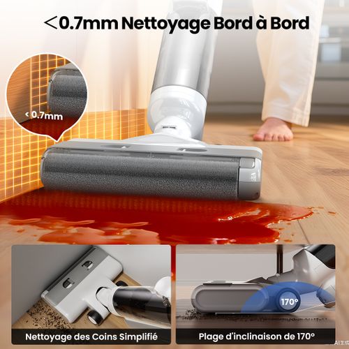 Aspirateur Laveur Sans Fil - F010 Ultra - Aspirateur Eau Et Poussière - 60min/1,3l - Autonettoyage