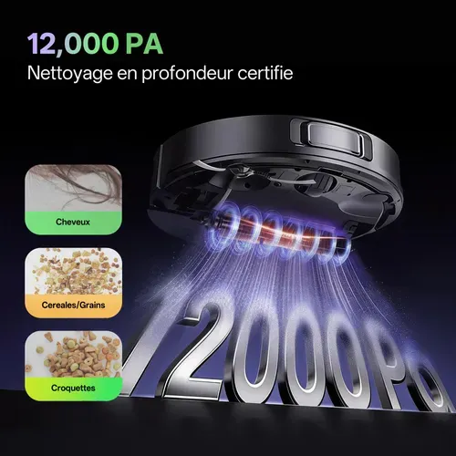 Cleanova W15-aspirateur Robot Laveur 12000pa-200min Autonomie-bac 4l-navigation Lds-apple Watch,etc