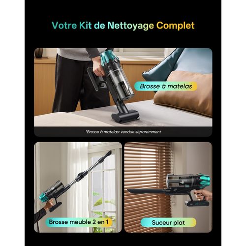 Blitz V15 Max-80kpa/580w Aspirateur Balai Sans Fil-65min Autonomie-écran LED-bac 1.5l